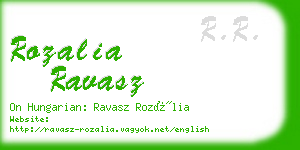 rozalia ravasz business card